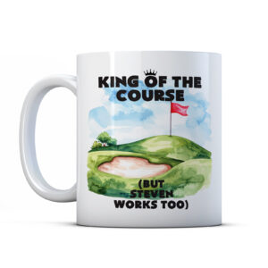king of the course personalised golf mug